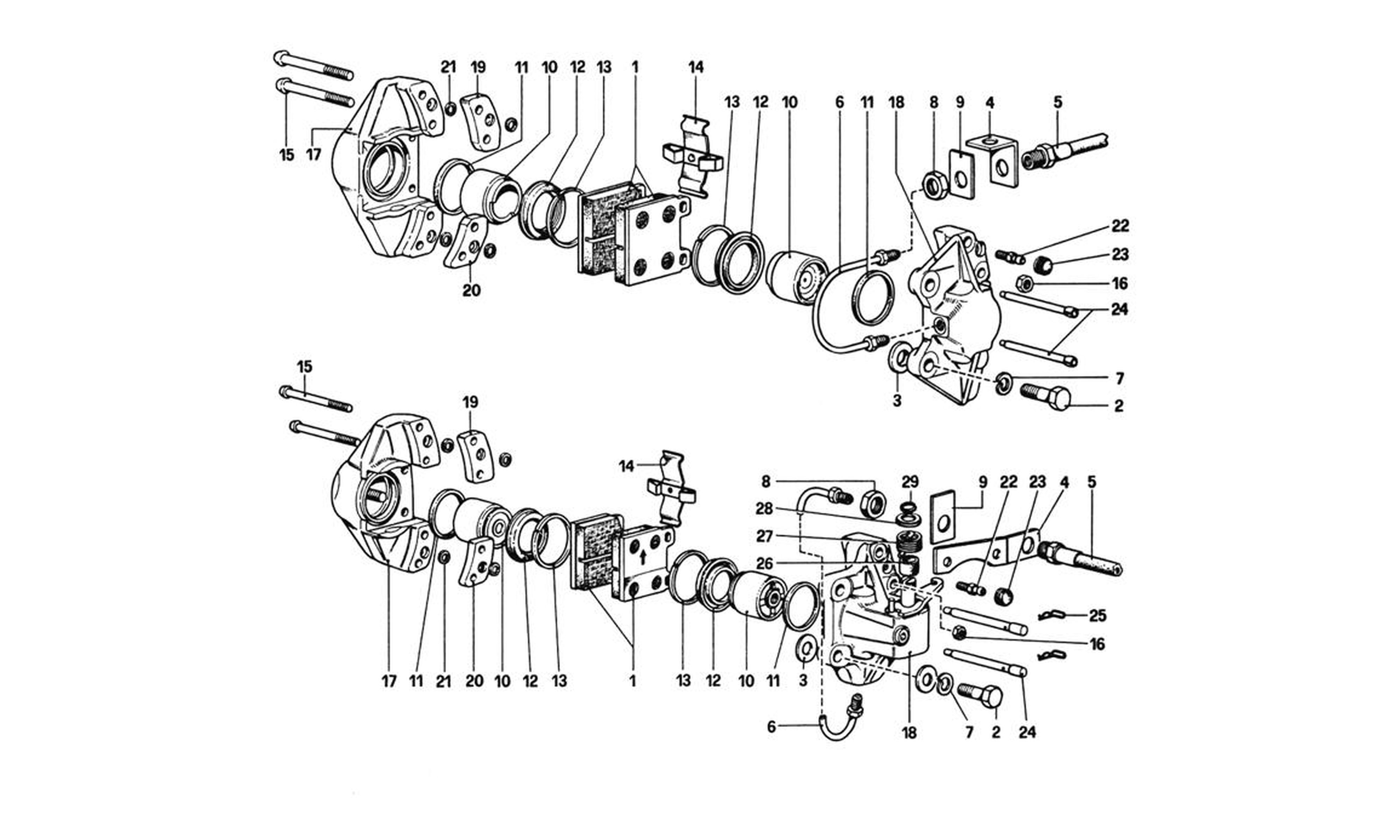 Schematic: Calipers For Front And Rear Brakes