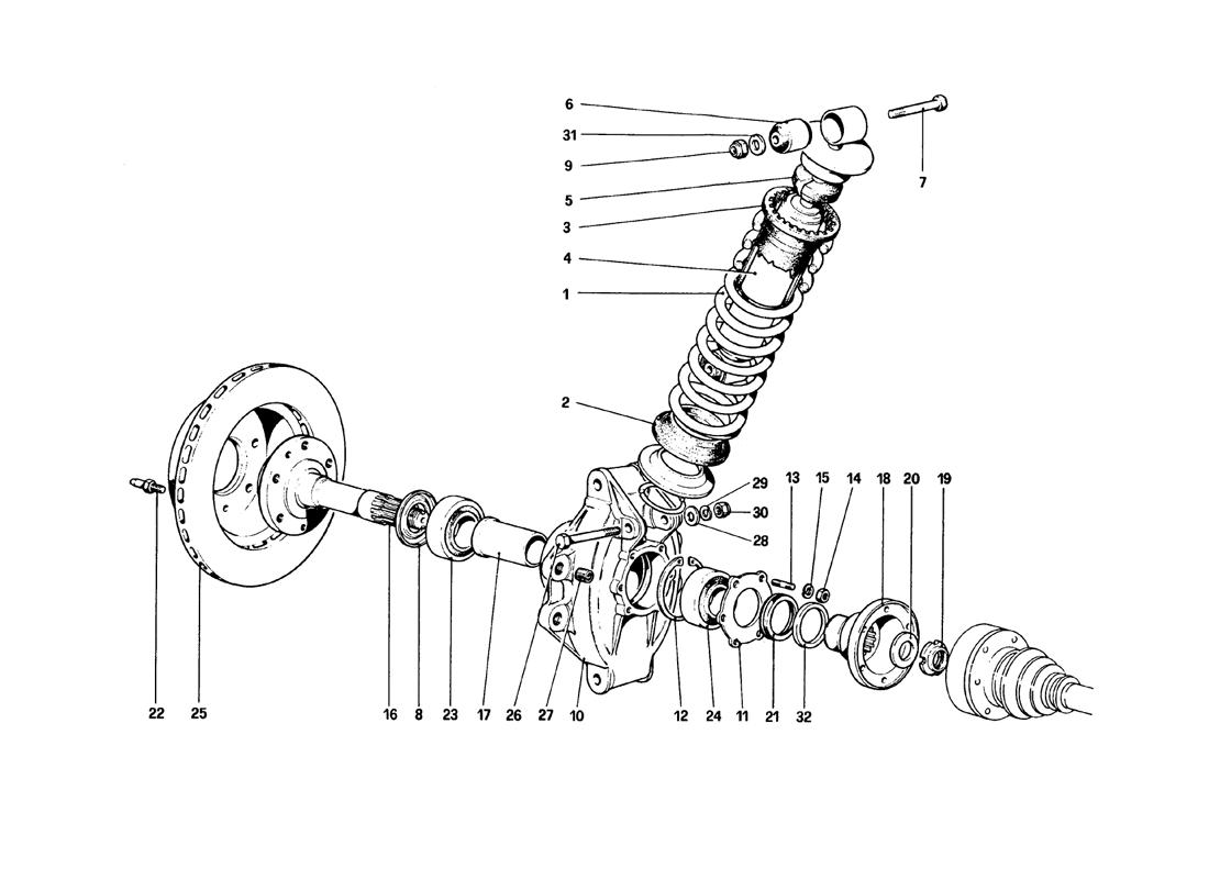 Schematic: Rear Suspension - Shock Absorber And Brake Disc