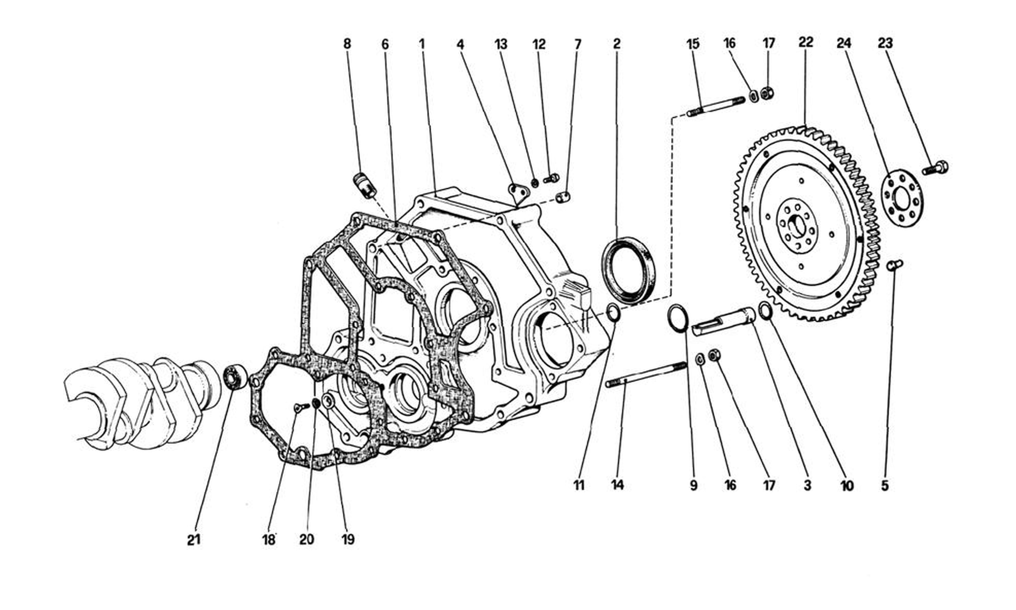 Schematic: Flywheel And Clutch Housing Spacer