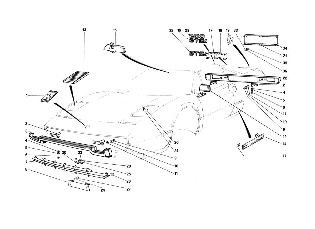 Schematic: Bumpers And Moldings