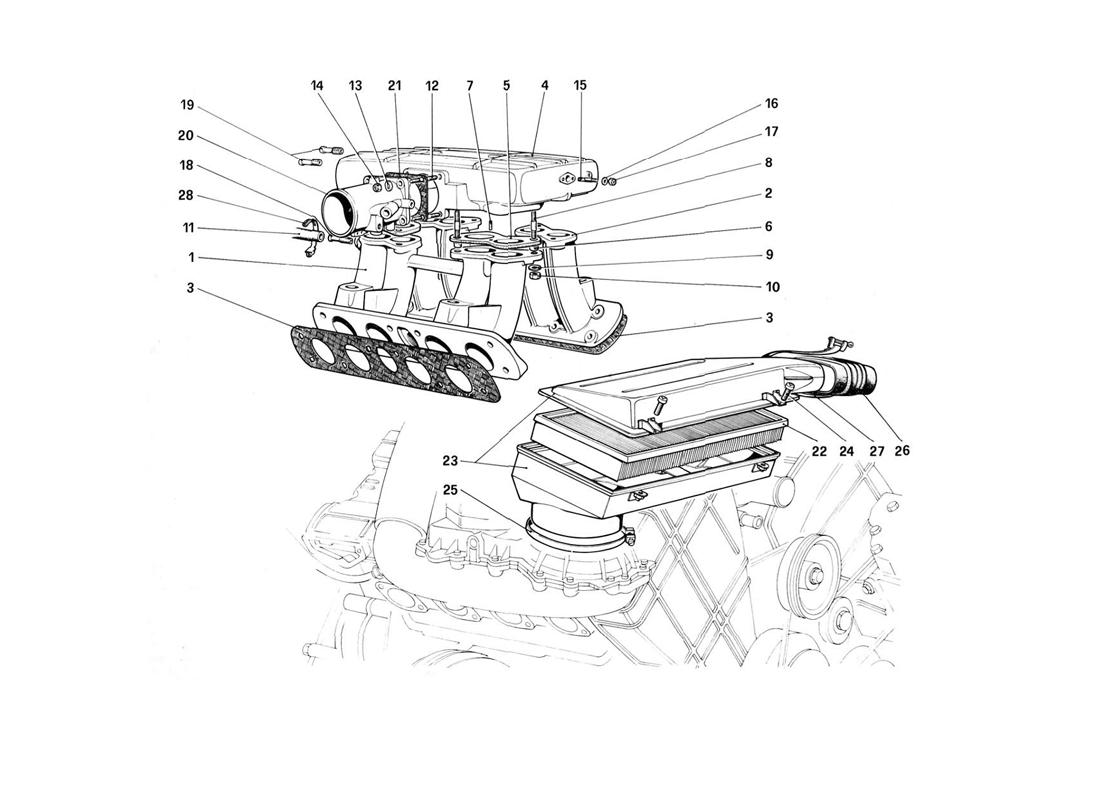 Schematic: Air Intake And Manifolds