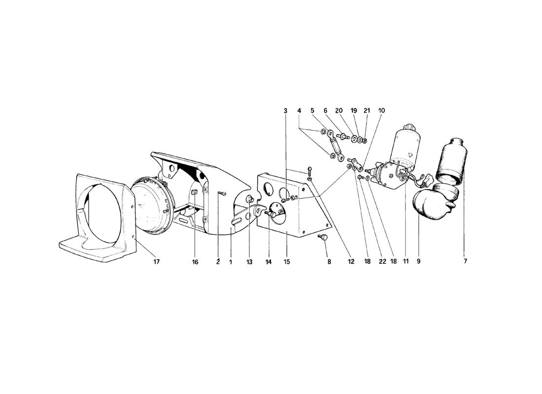 Schematic: Headlights Lifting Device