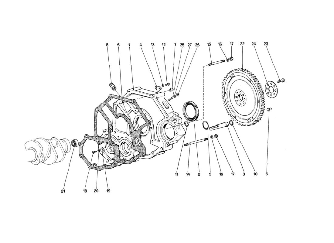 Schematic: Flywheel And Clutch Housing Spacer