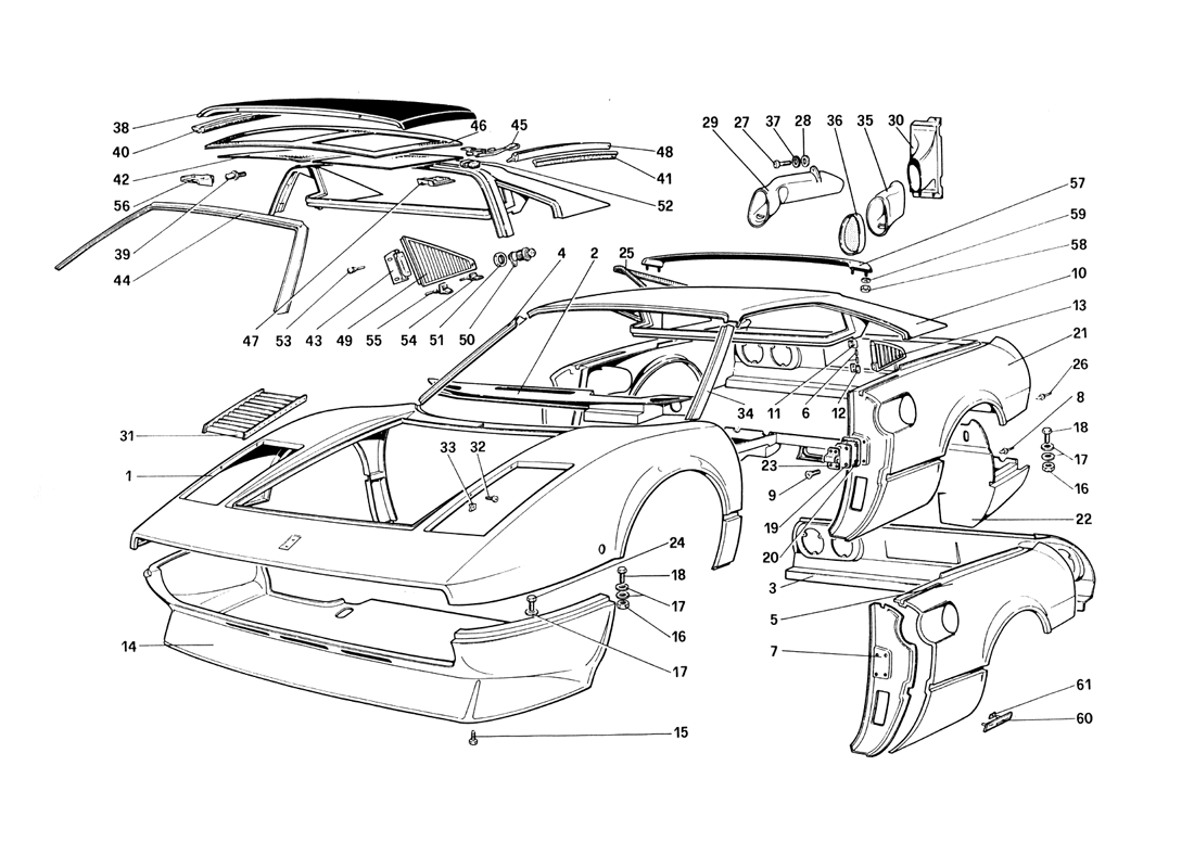 Schematic: Body Shell - Outer Elements