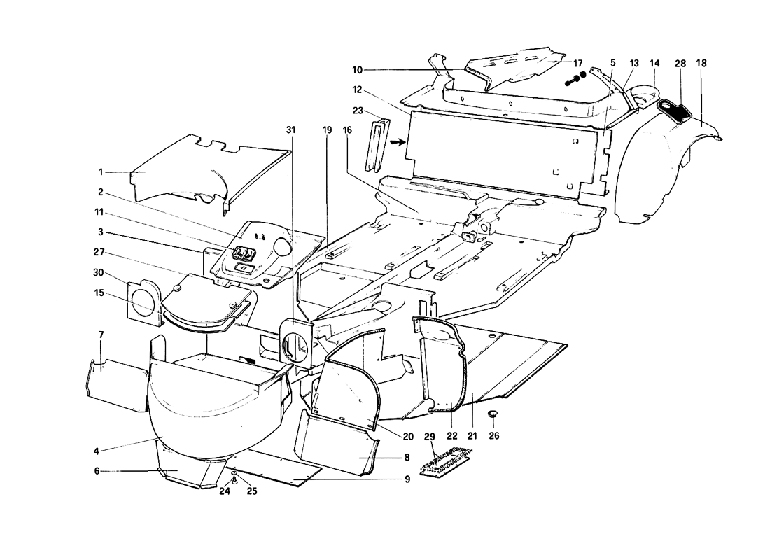 Schematic: Body Shell - Inner Elements