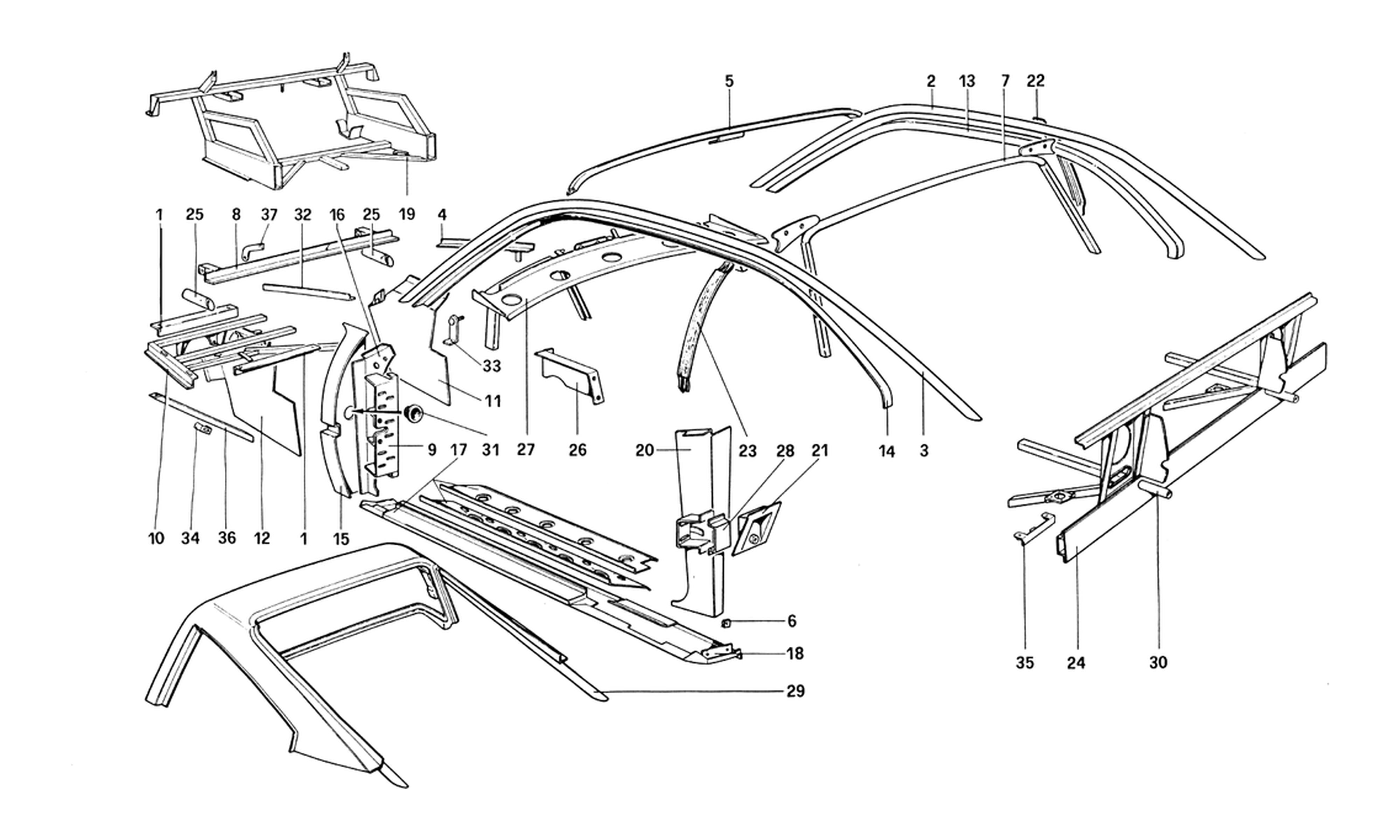 Schematic: Body Shell - Inner Elements