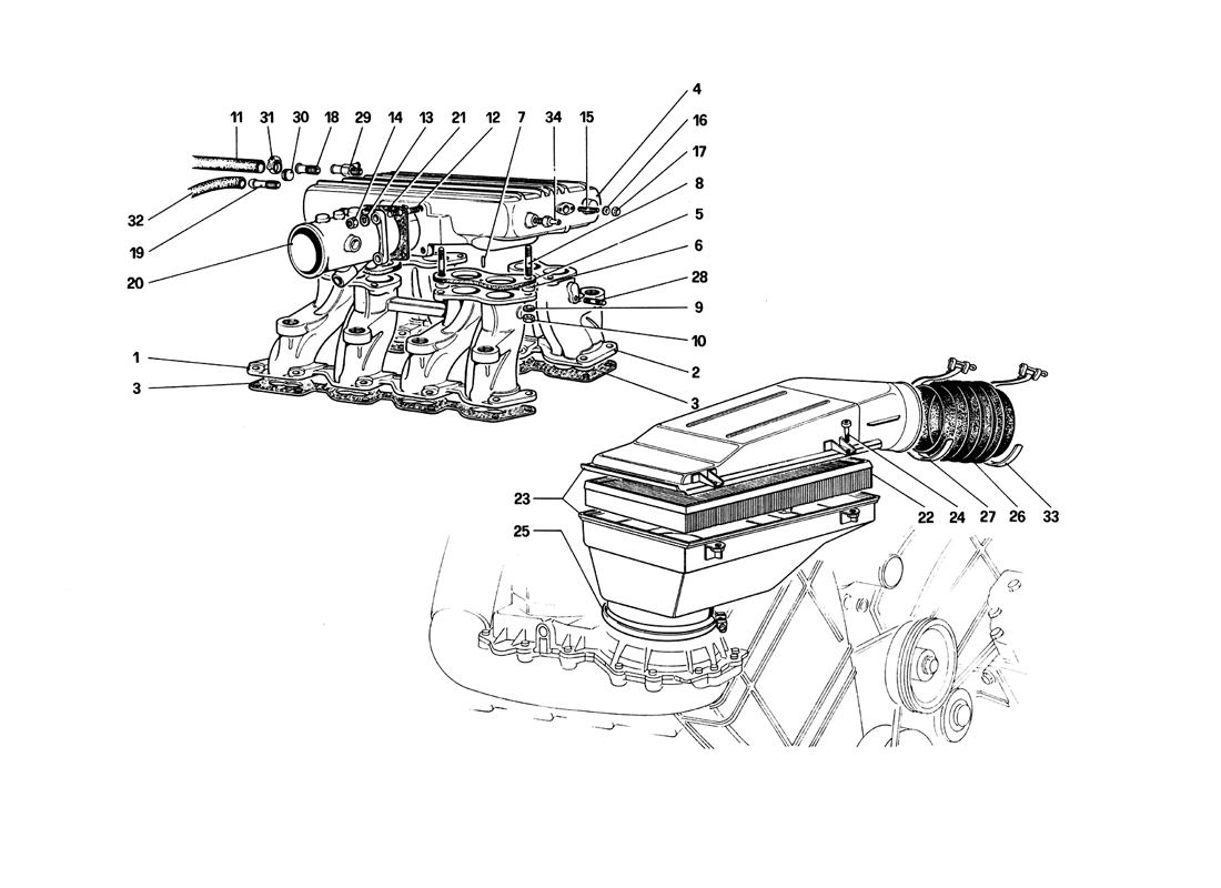 Schematic: Air Intake And Manifold