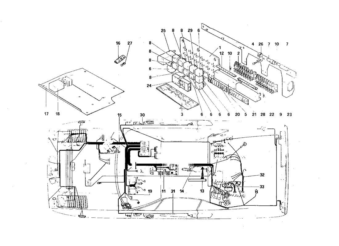 Schematic: Electrical System - Cables, Fuses And Relays