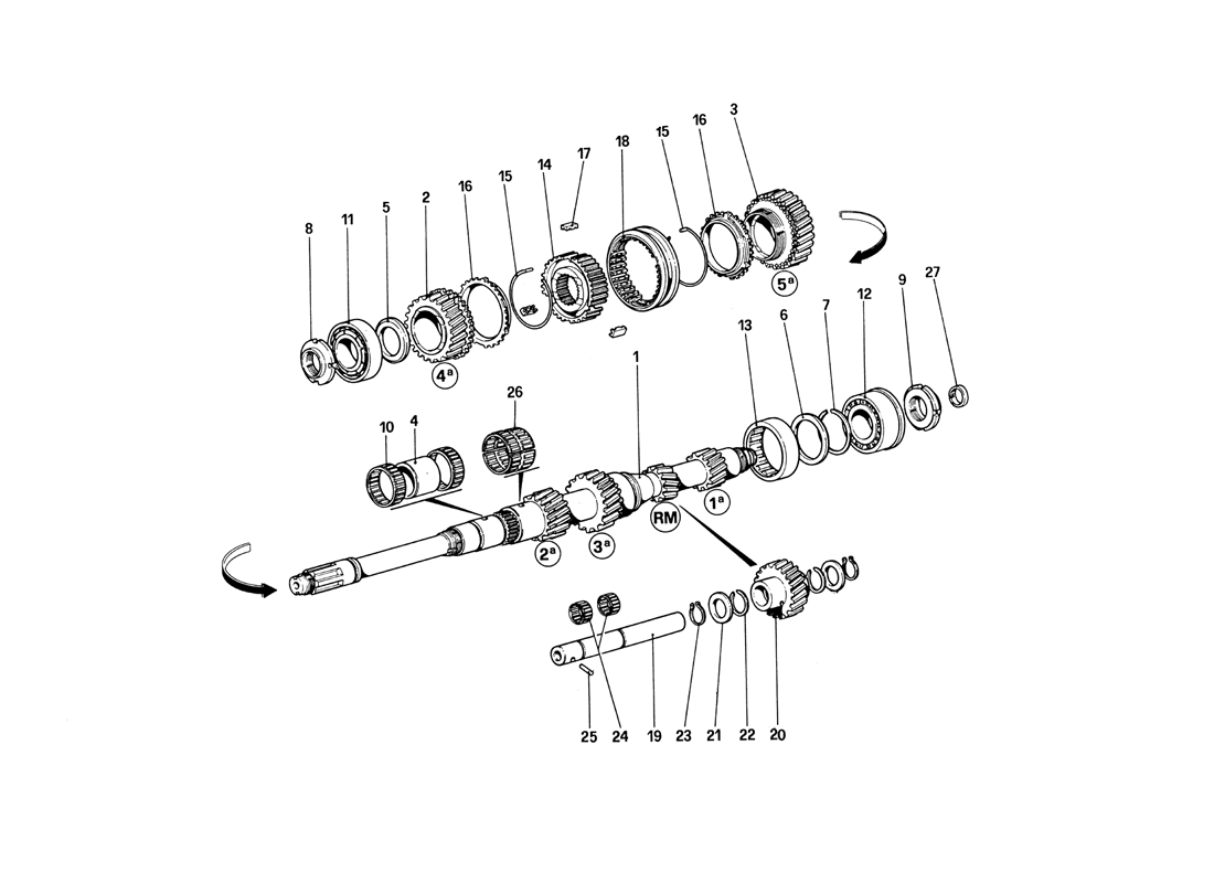 Schematic: Main Shaft Gears