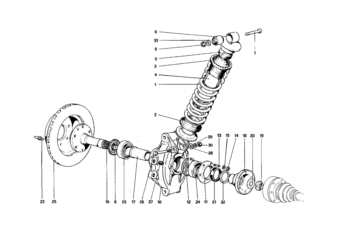 Schematic: Rear Suspension - Shock Absorber And Brake Disc