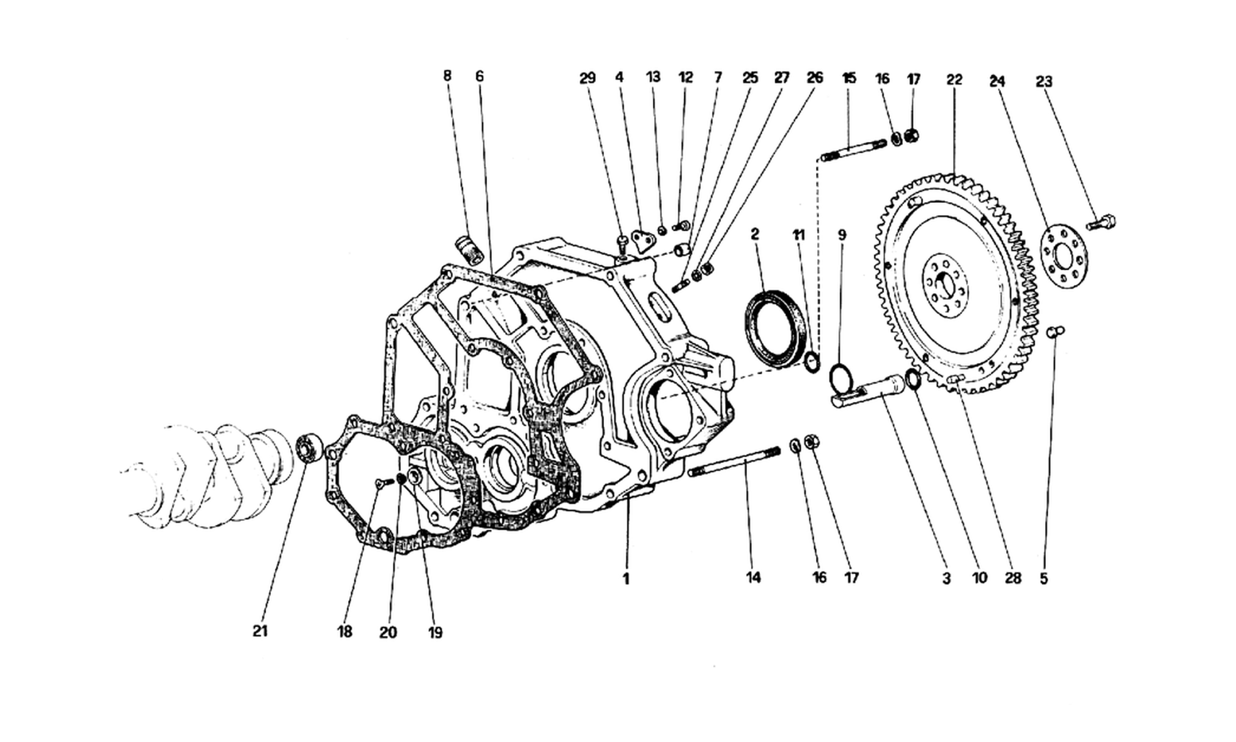 Schematic: Flywheel And Clutch Housing Spacer