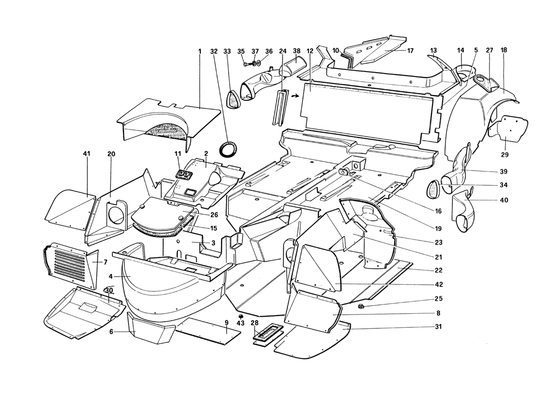 Schematic: Body Shell - Inner Elements