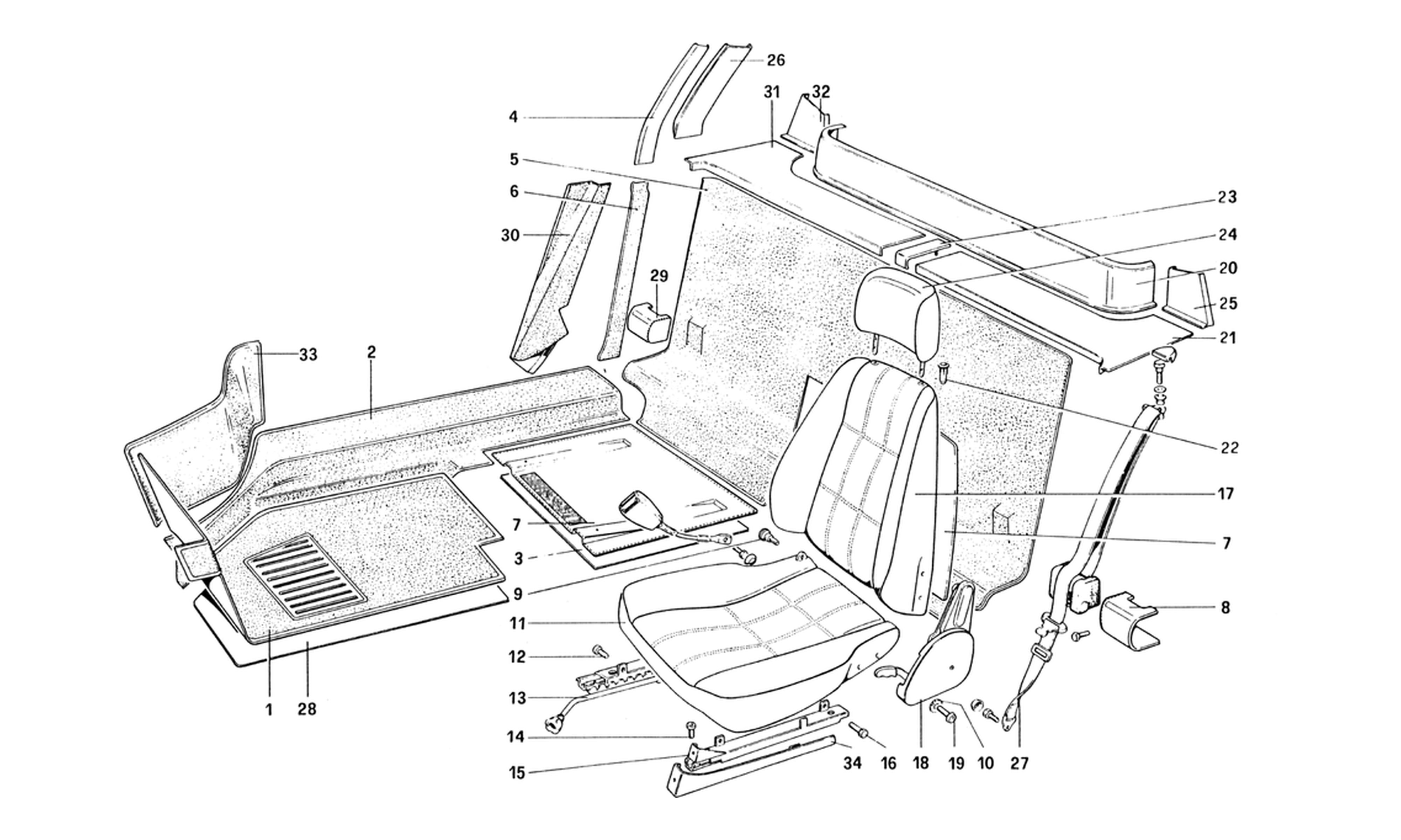 Schematic: Interior Trim, Accessories And Seats