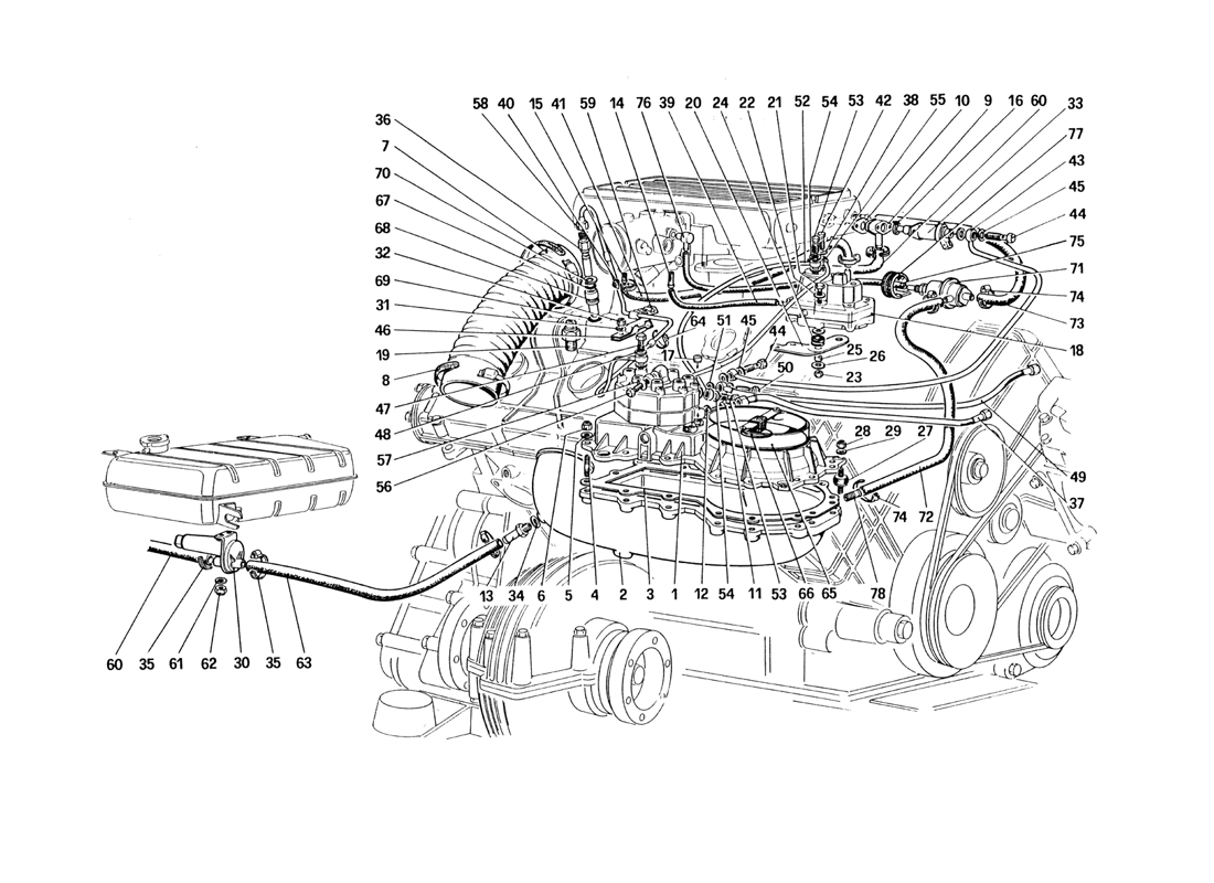 Schematic: Fuel Distributors Lines (Not For U.S. Version)