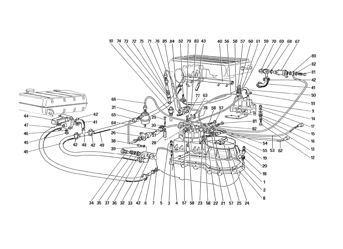 Schematic: Fuel Distributors Lines (For U.S. Version)