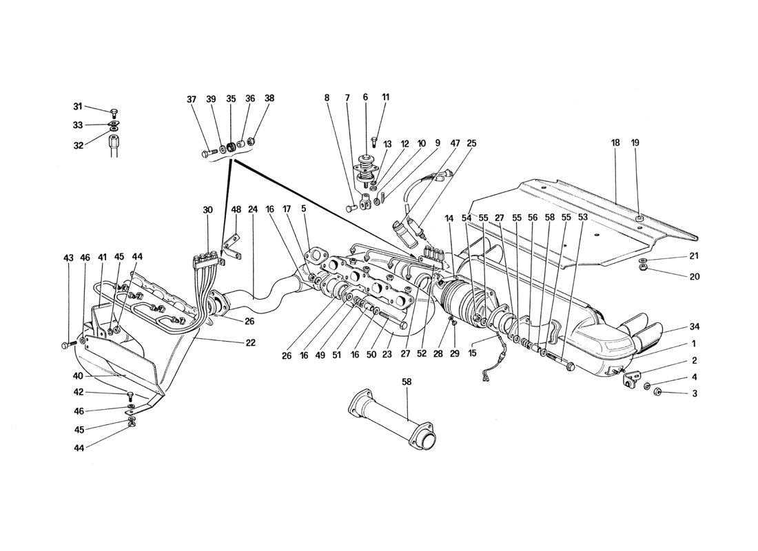 Schematic: Exhaust System (For U.S. And Sa Version)