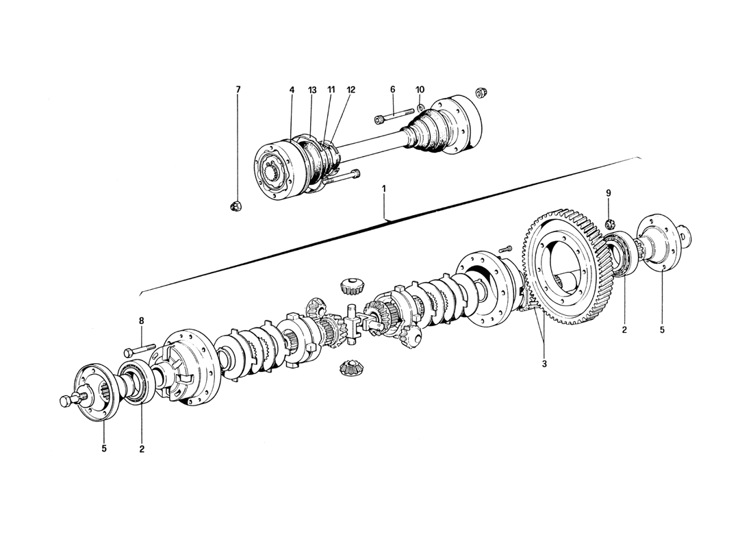 Schematic: Differential And Axle Shafts