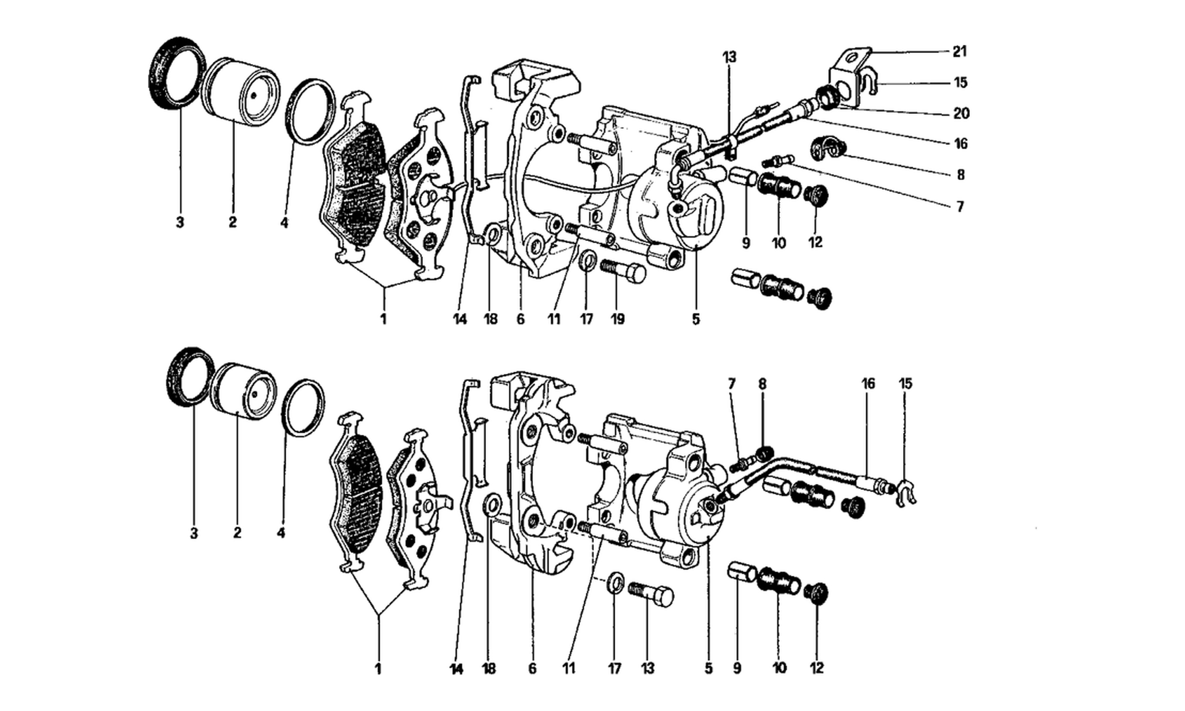 Schematic: Calipers For Front And Rear Brakes