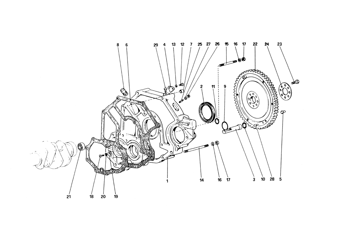 Schematic: Flywheel And Clutch Housing Spacer