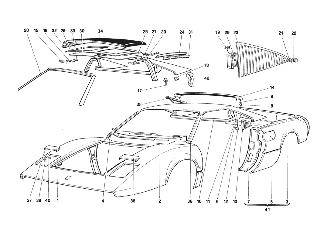 Schematic: Body Shell - Outer Elements