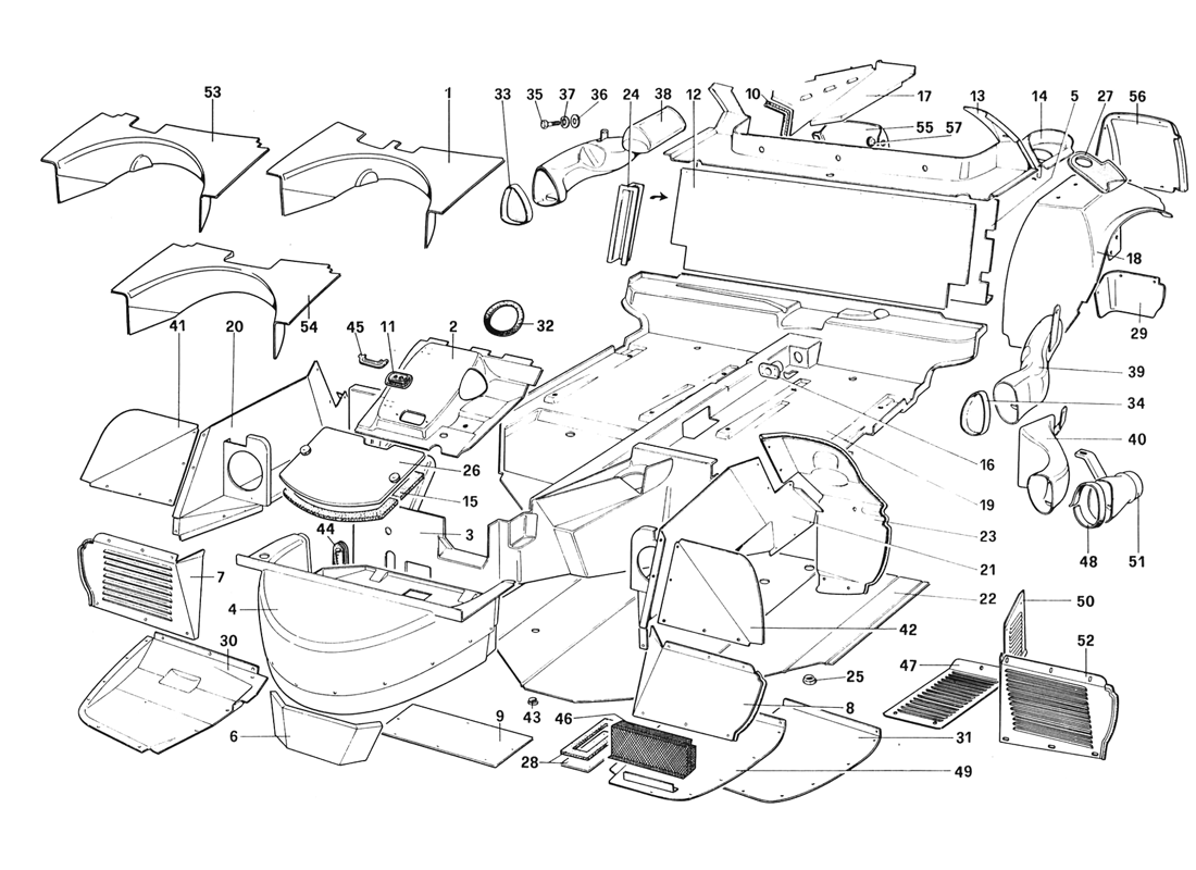 Schematic: Body Shell - Inner Elements