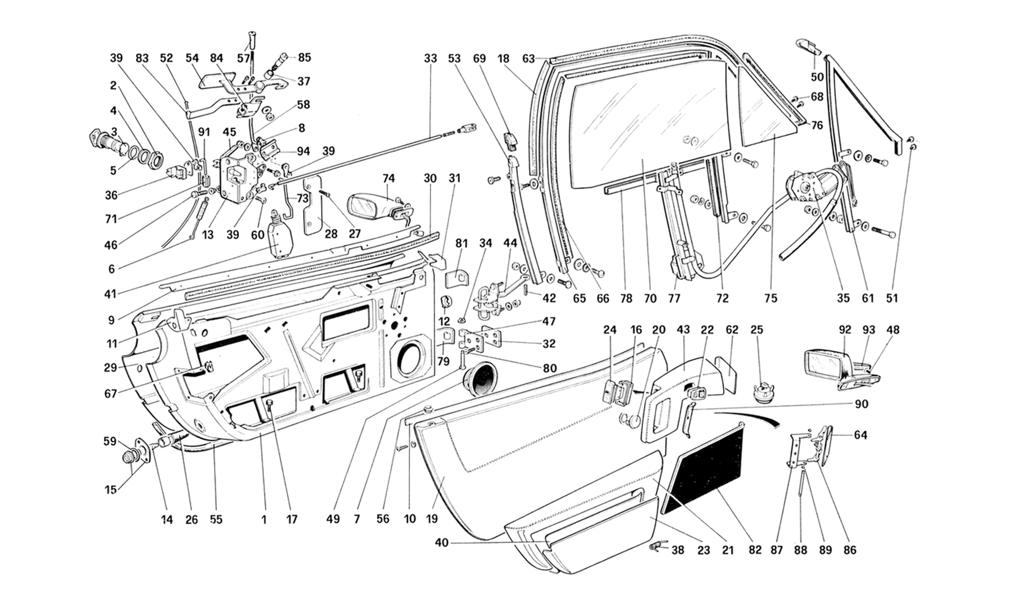 Schematic: Doors (Until Car No. 71595)