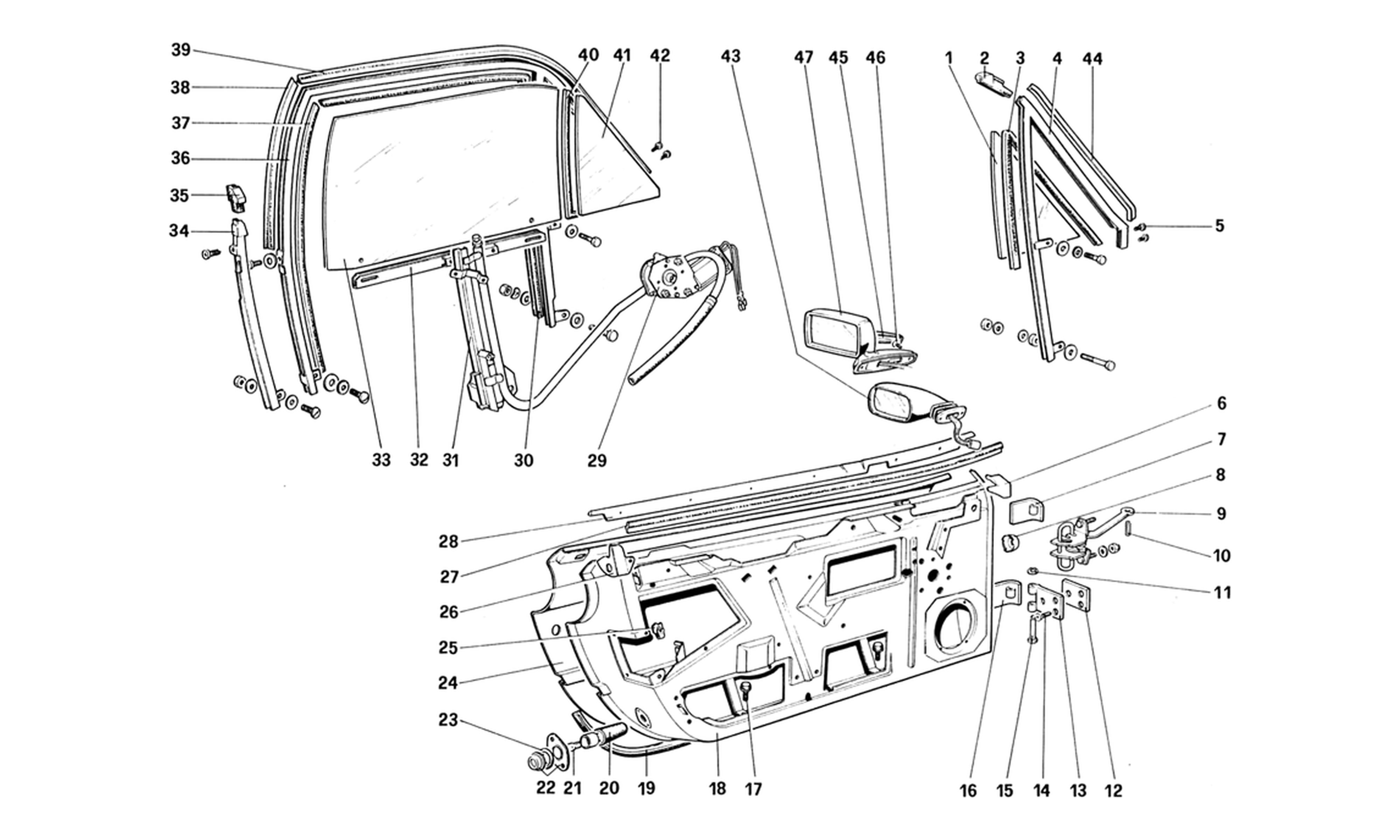 Schematic: Doors (From Car No. 71597)