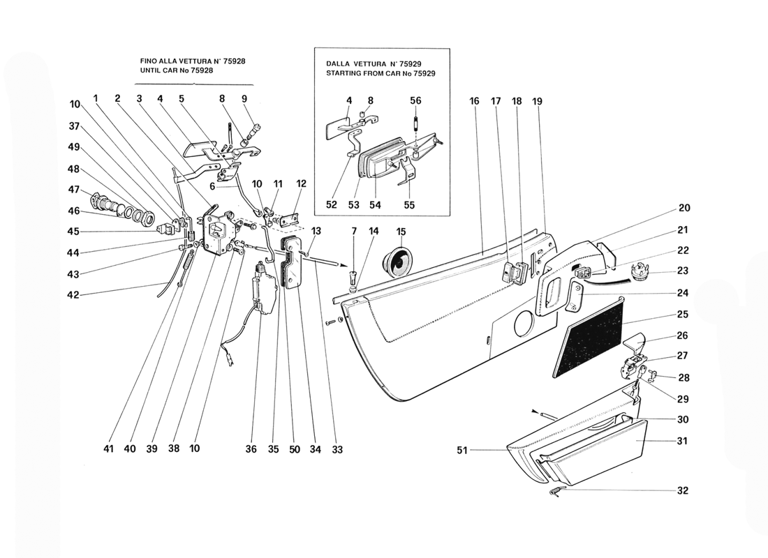 Schematic: Doors (From Car No. 71597)