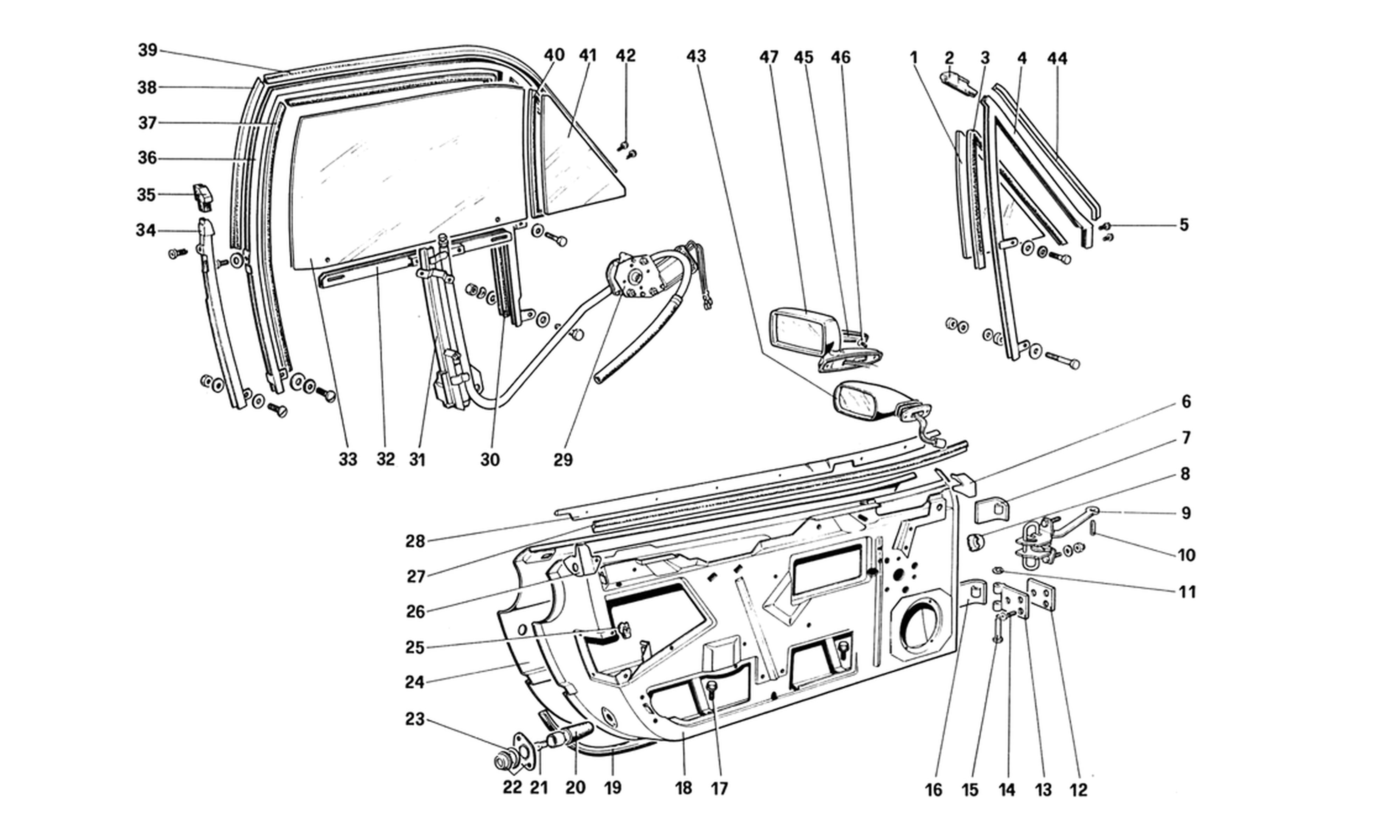 Schematic: Doors (From Car No. 75929)