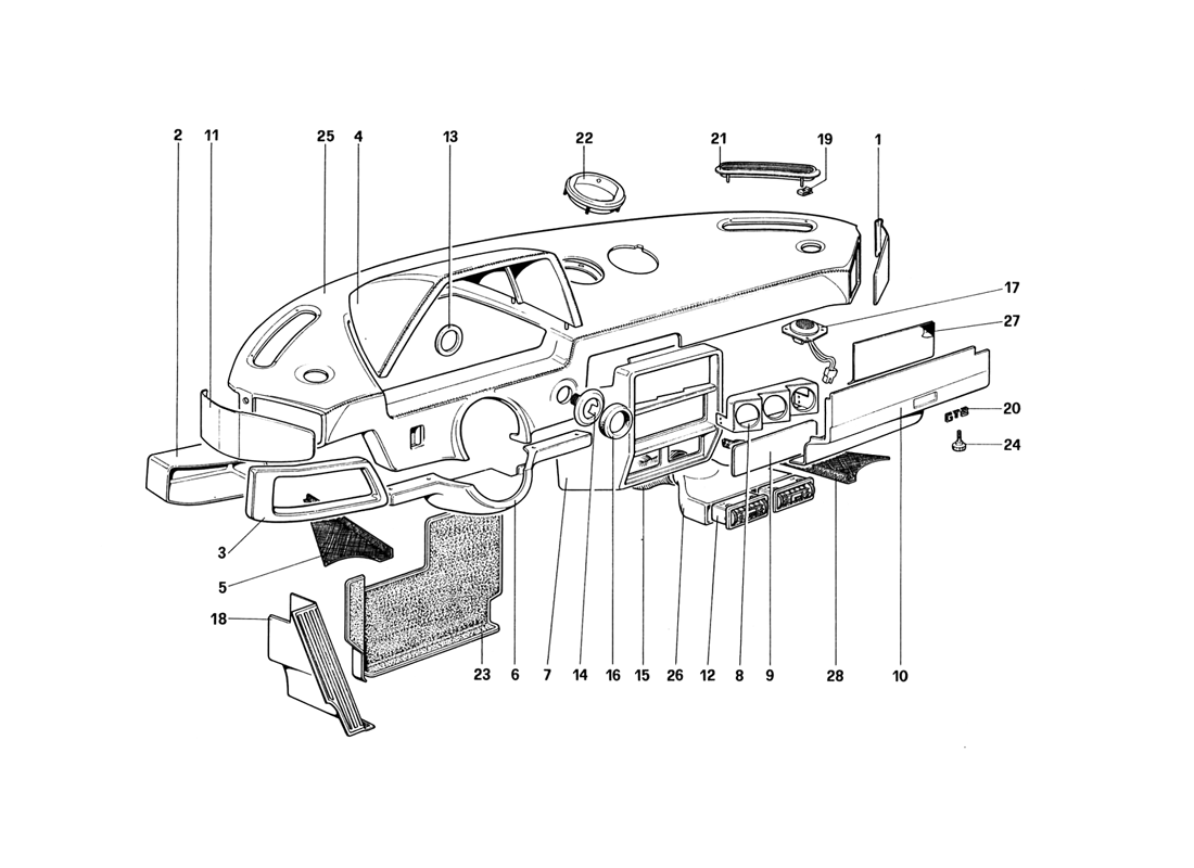 Schematic: Instruments Panel (From Car No. 71597)