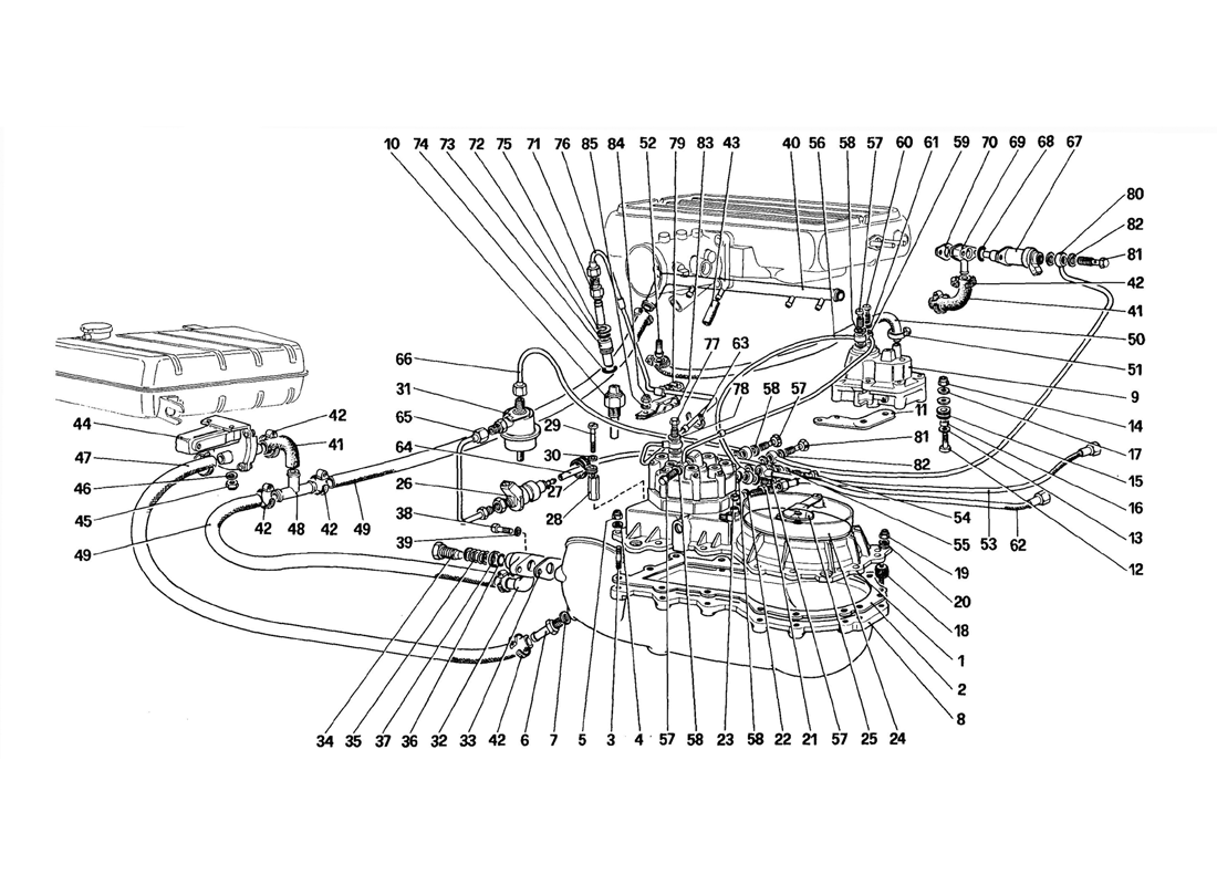 Schematic: Fuel Distributors Lines (For Us Version)