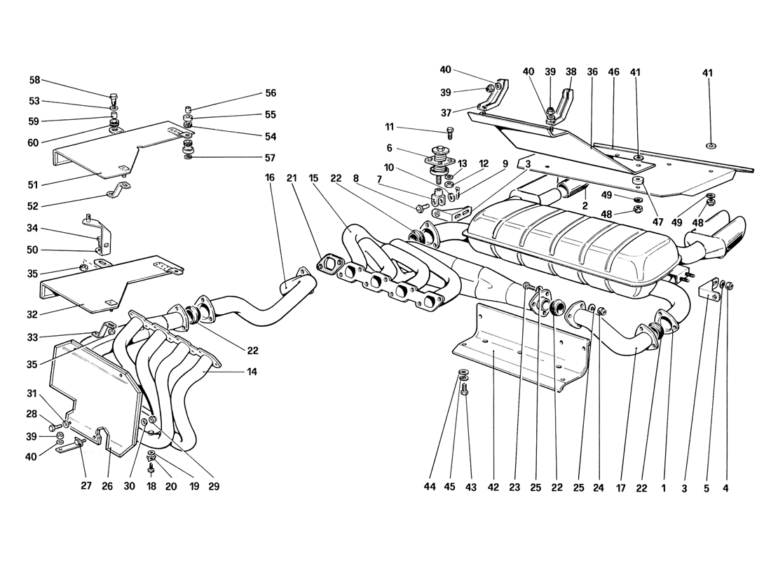 Schematic: Exhaust System (Not For Us - Sa - Ch87 And Ch88 Version)