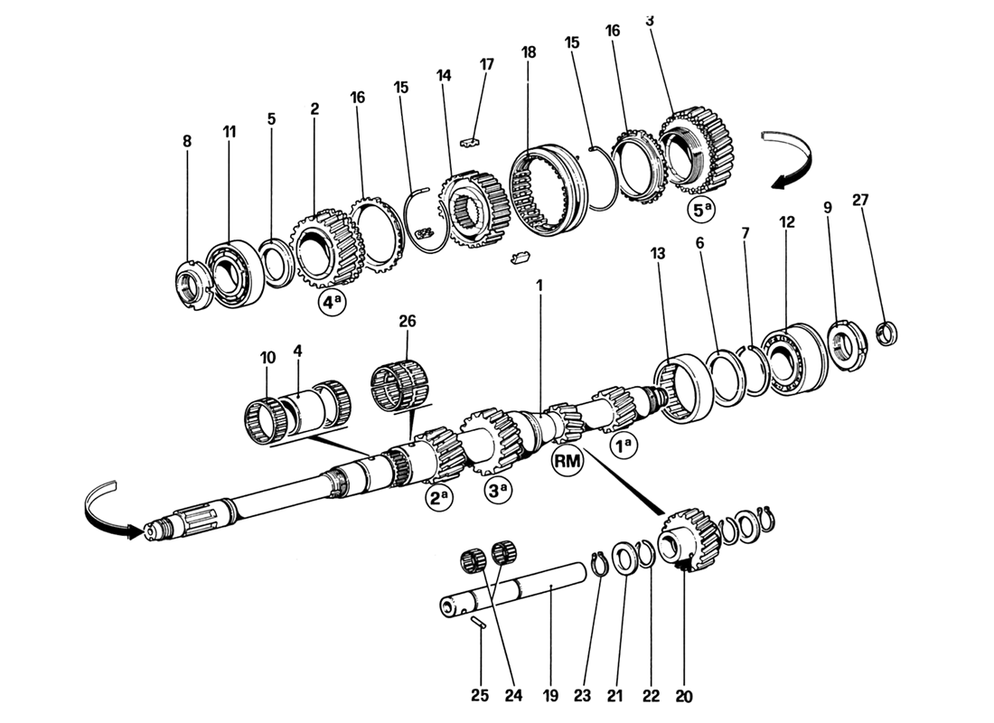 Schematic: Main Shaft Gears