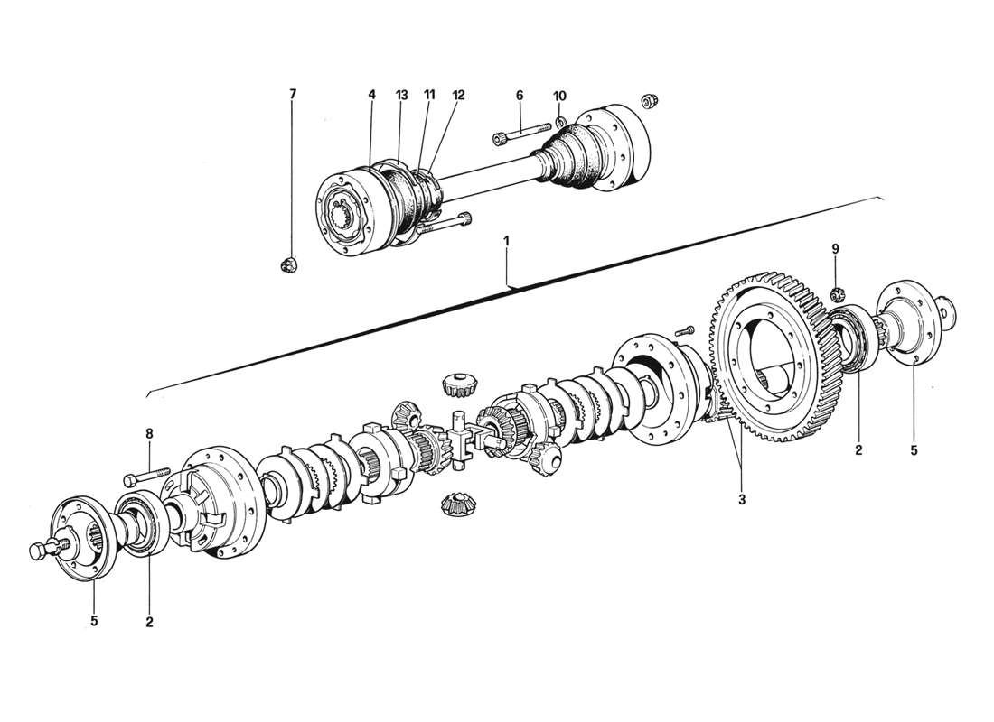 Schematic: Differential And Axel Shafts