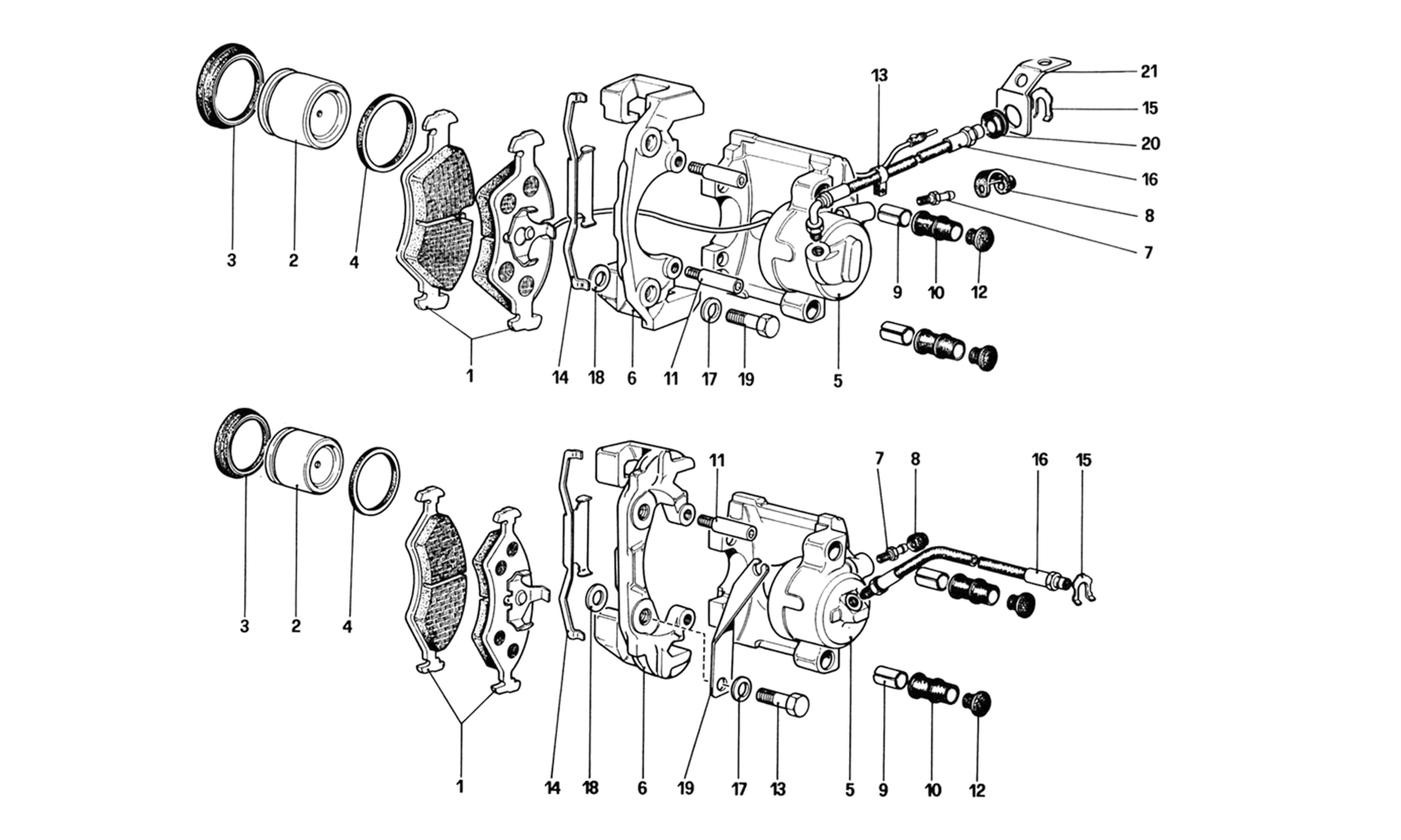 Schematic: Calipers For Front And Rear Brakes