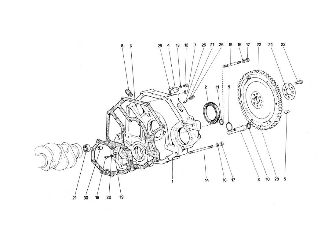 Schematic: Flywheel And Clutch Housing Spacer