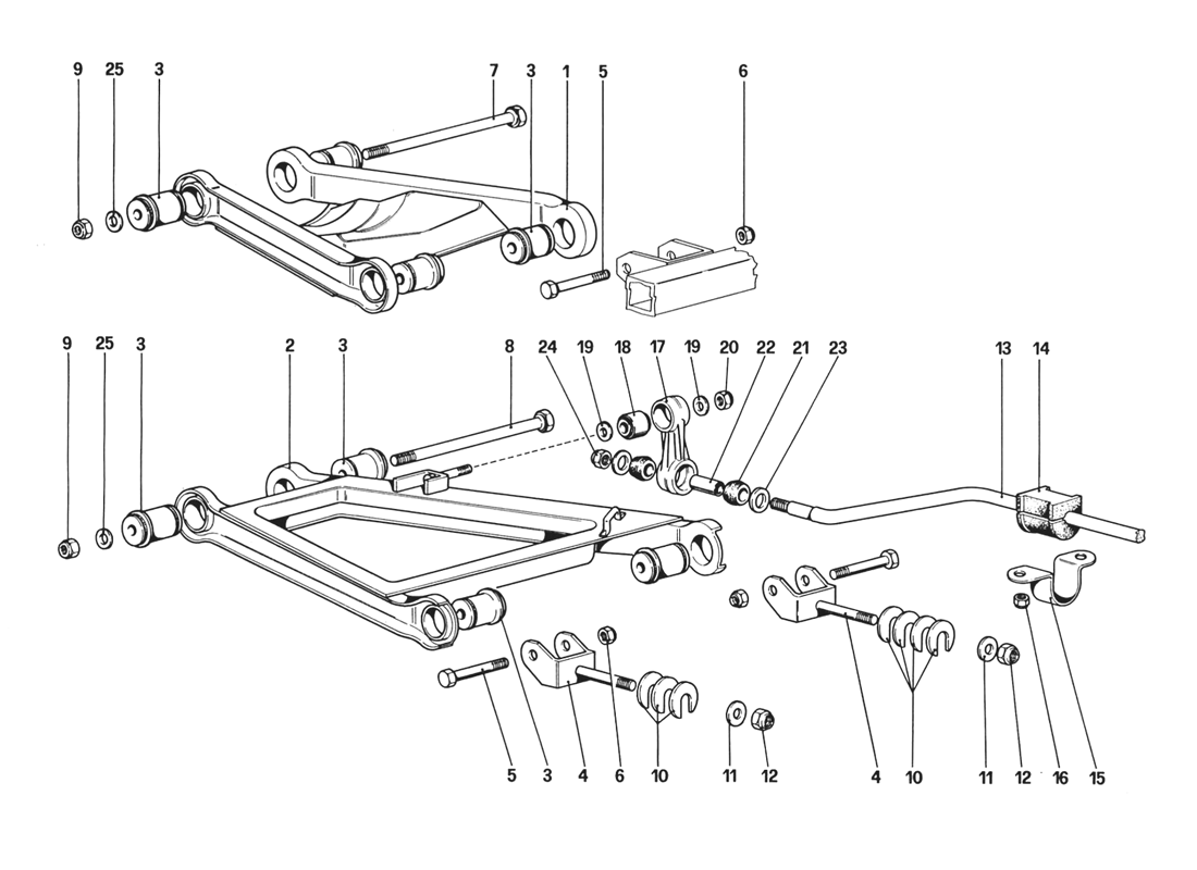 Schematic: Rear Suspension - Wishbones (Starting From Car No. 76626)