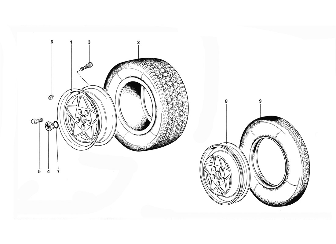 Schematic: Wheels (Up To Car No. 76625)