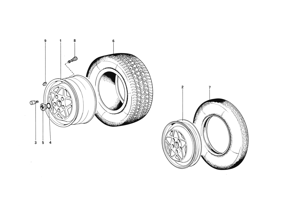 Schematic: Wheels (Starting From Car No. 76626)