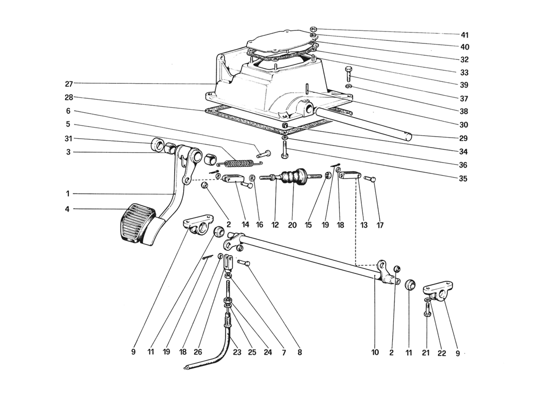 Schematic: Pedal Board - Clutch Controll (For Car Without Antiskid System - Variants For Rhd Version)