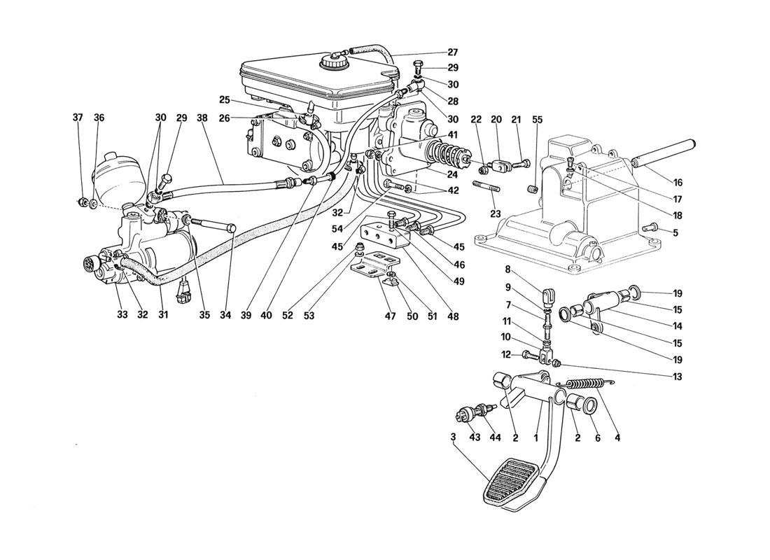 Schematic: Brake Hydraulic System (For Car With Antiskid System - Variants For Rhd Version)