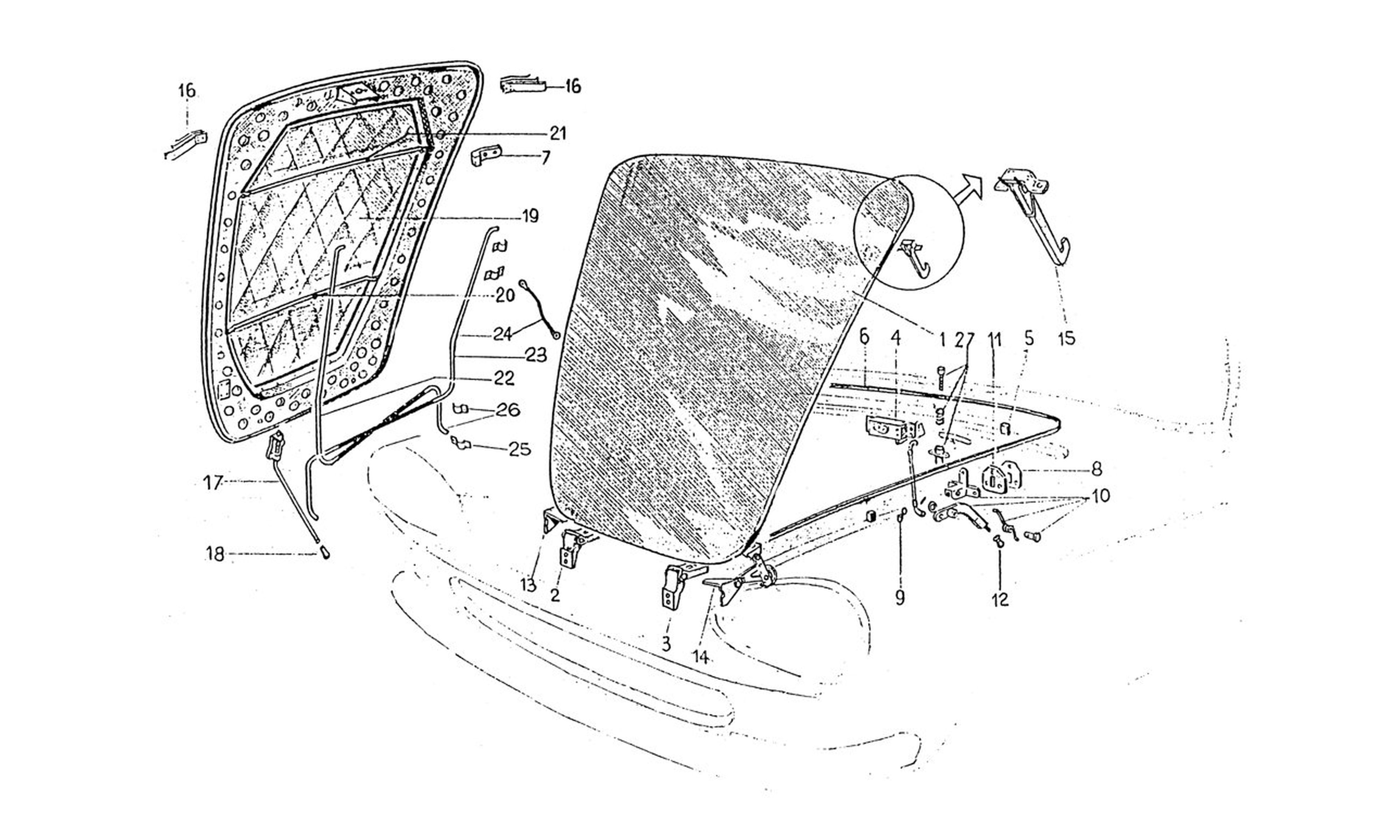 Schematic: Front Bonnet & Trims