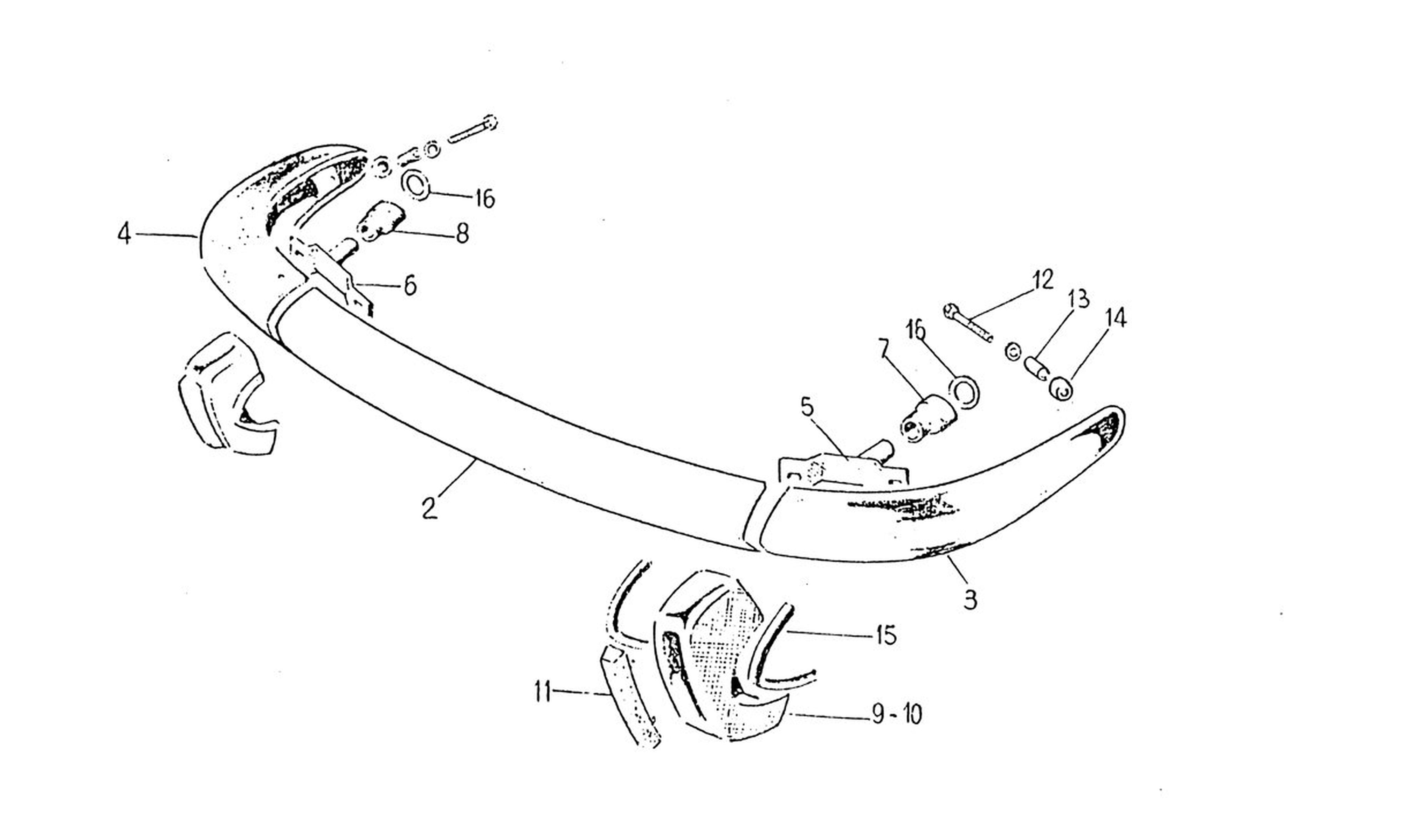 Schematic: Rear Bumper Series 2 (Per G.S. D.V.N. 567 - Per G.D. D.V.N. 60)