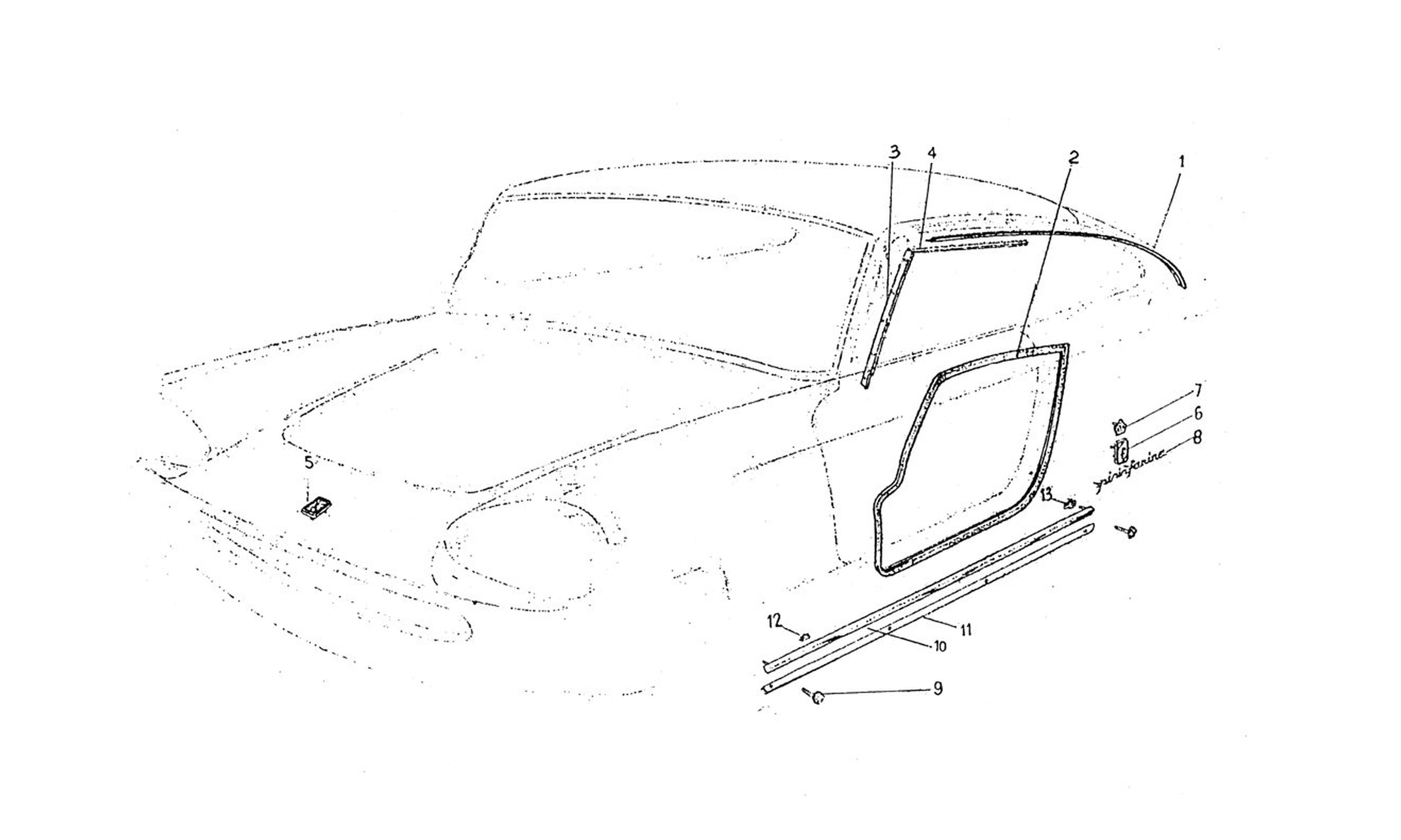 Schematic: Door Rubber & Outer Finishers (Edition 1)