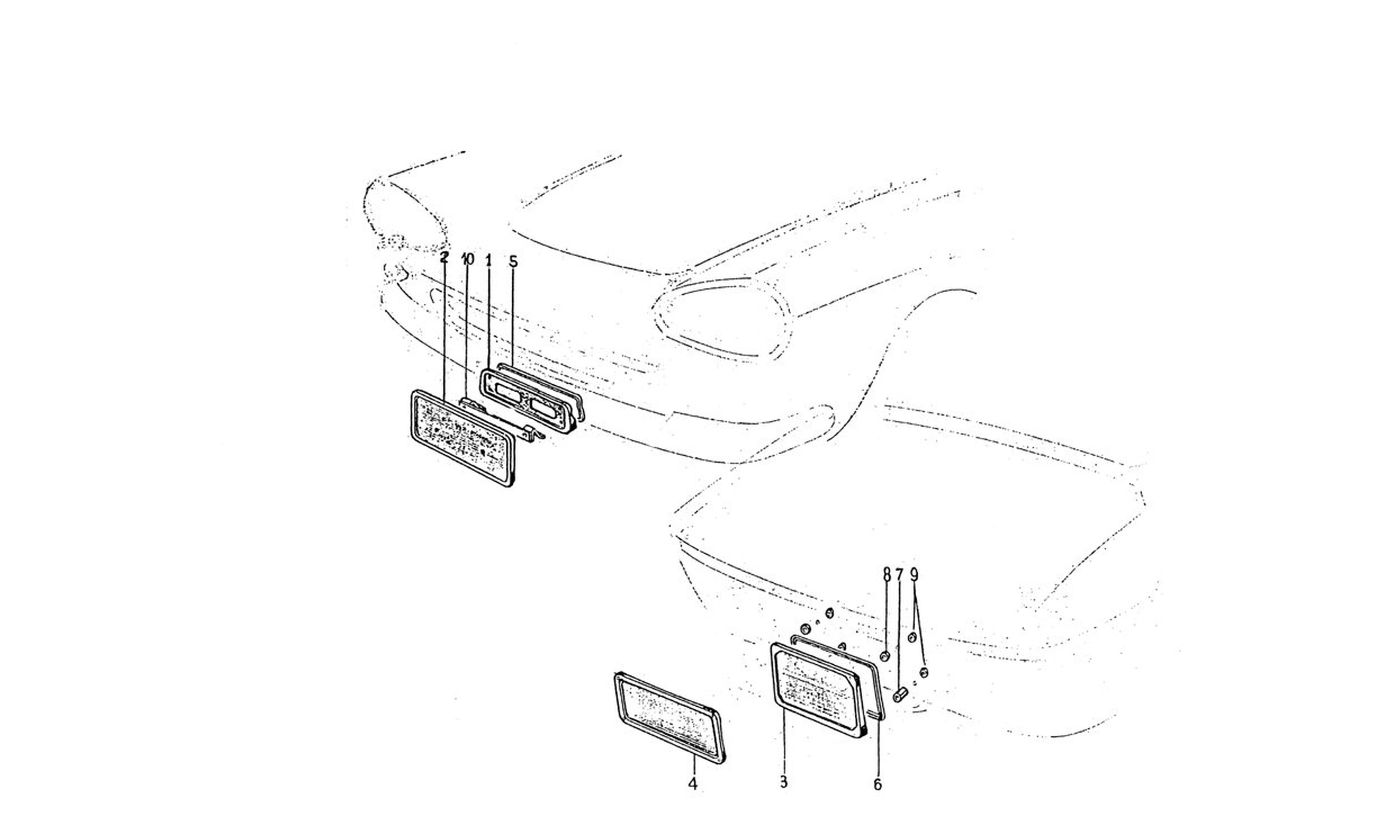 Schematic: Number Plate Surrounds Front & Rear