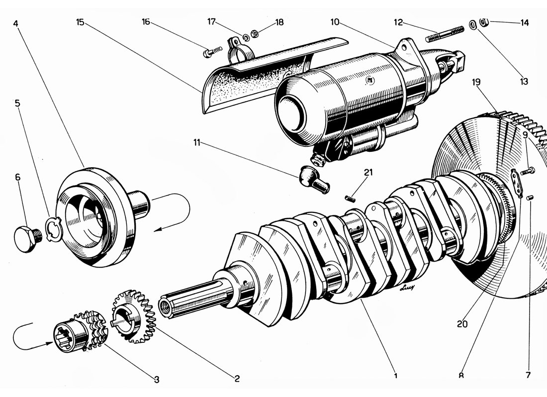 Schematic: Crankshaft and Starter