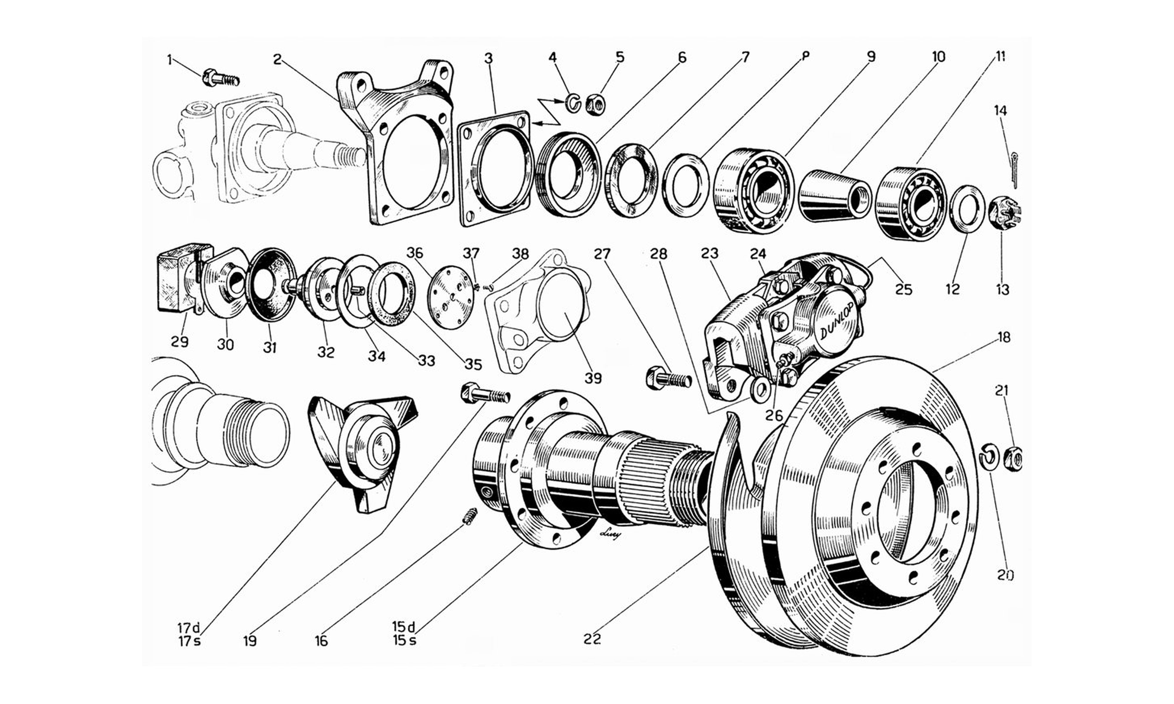 Schematic: Front Brakes and Hubs