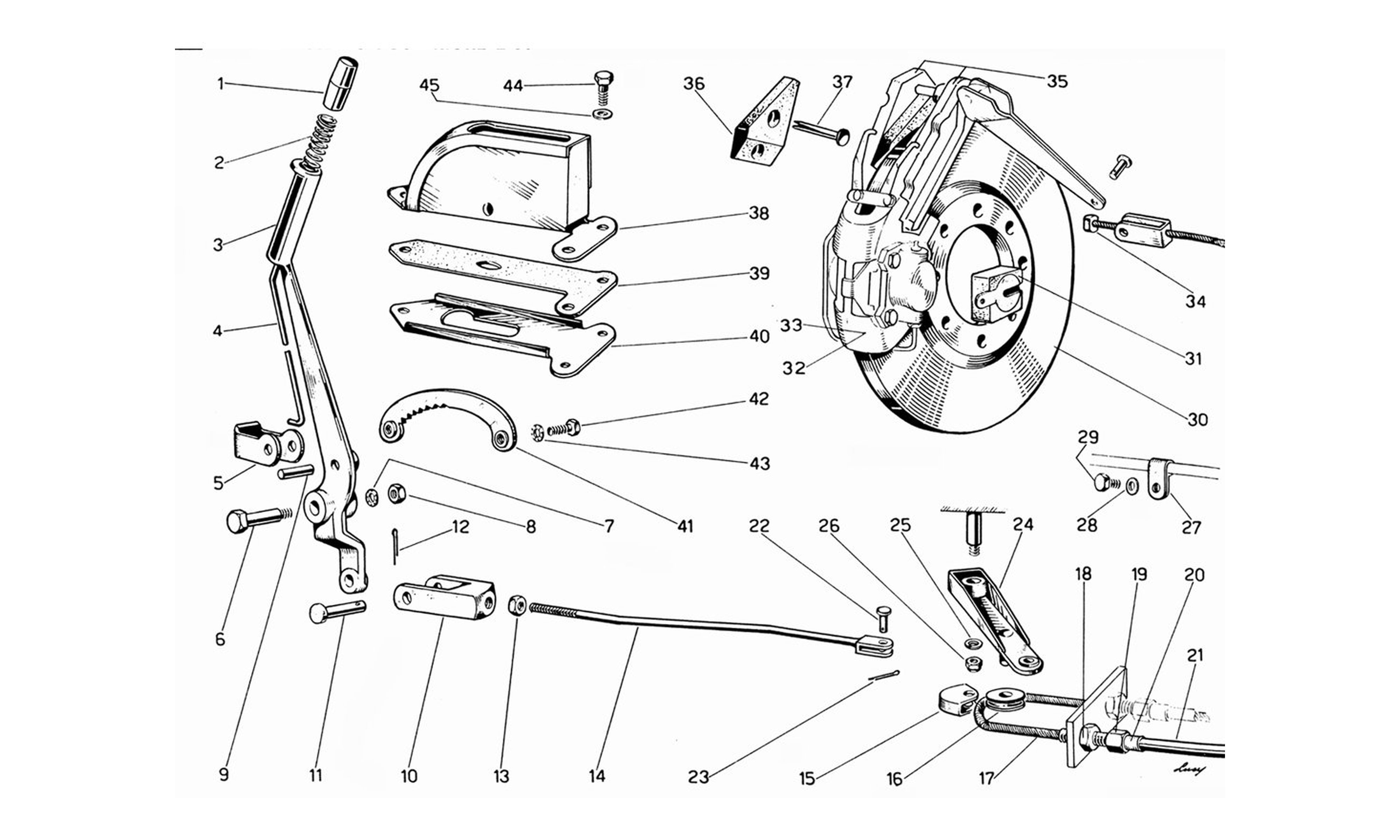 Schematic: Rear Brakes and Handbrake
