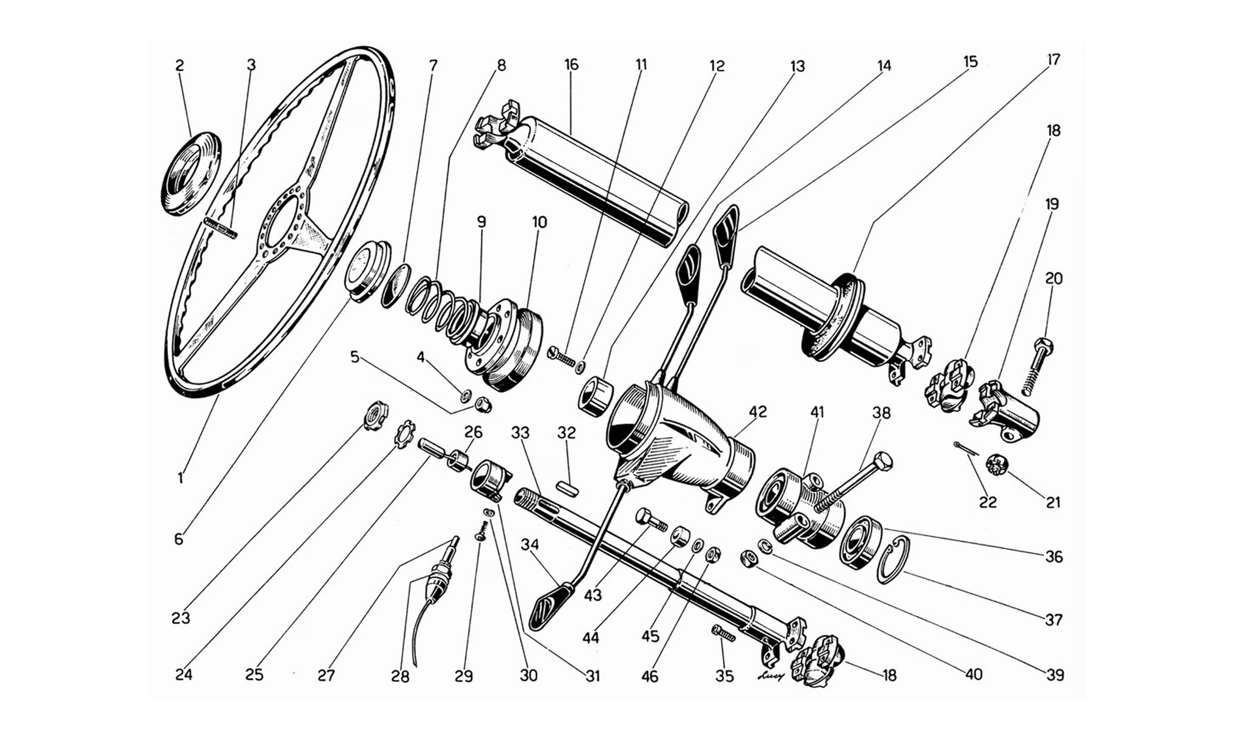 Schematic: Steering Wheel and Steering Shaft