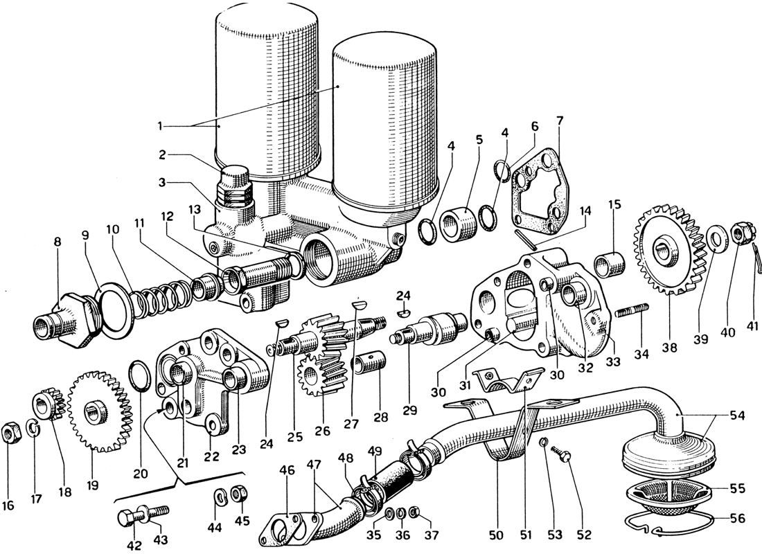 Schematic: Oil Pump And Filters